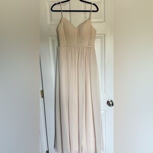 Azazie Cream Pleated Bridesmaid Dress